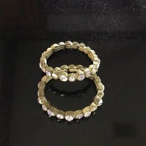 Pair of Stretchable large Rhinestone Bracelets